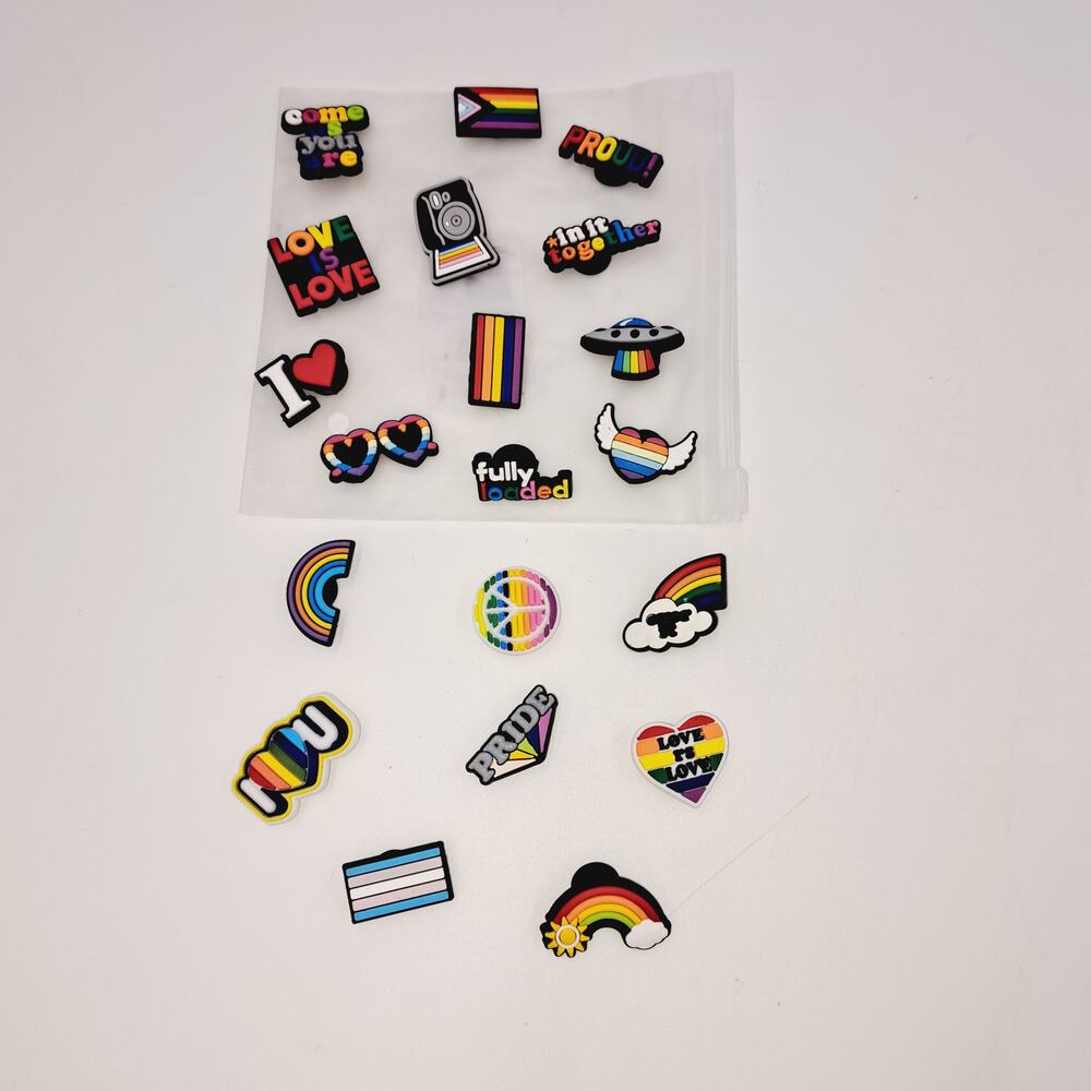20 Pieces of LGBTQ Pride Croc Charms. Rainbow Croc Charms, Bundle Pride Themed